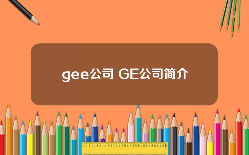 gee公司 GE公司简介